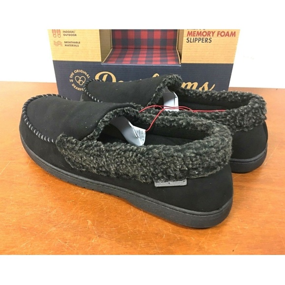 NEW Dearfoams Men's Memory Foam Slippers Black - Picture 3 of 6